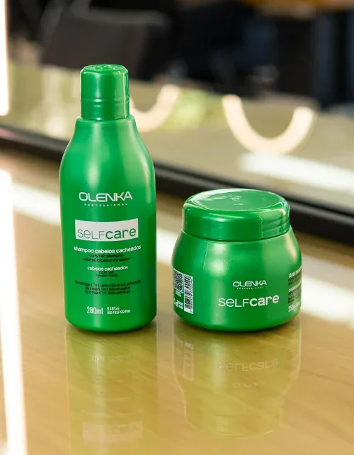 Kit Cabelos Cacheados Self Care Olenka (Shampoo 280ml + Dual Mousse 250ml + Caixa)