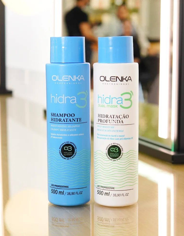 Kit Hidra 3 Olenka (Shampoo Hidratante 500ml + Dual Mask 500ml)