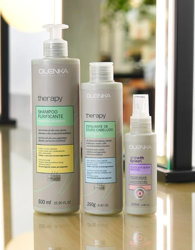 Kit Therapy Capilar Sh + Gel Esfoliante + Growth Splash– Tônico Anti-queda Feminino 100 ml